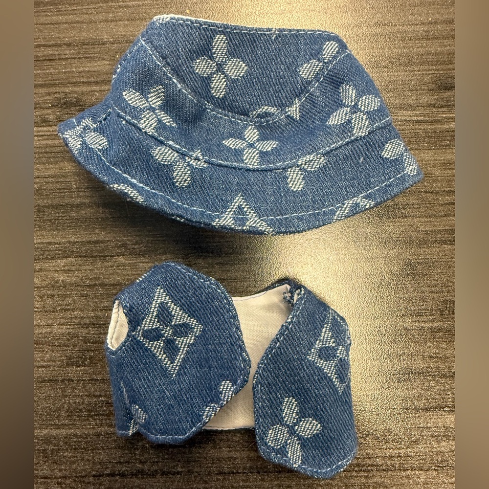Labubu Clothing Blue Denim Hat and Vest Set
